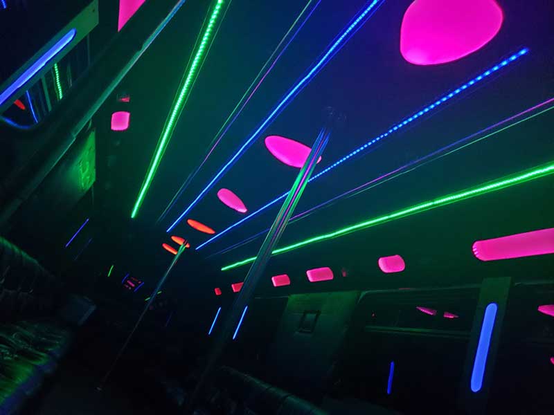 Live homepage bus gallery photo showing a real Seattle Party Limo vehicle