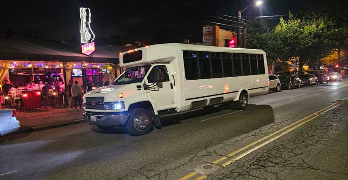 Seattle Party Limo slider image featuring a current party bus photo